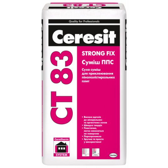 Клеюча суміш для ППС Cуміш Ceresit СТ 83 Strong Fix 25кг